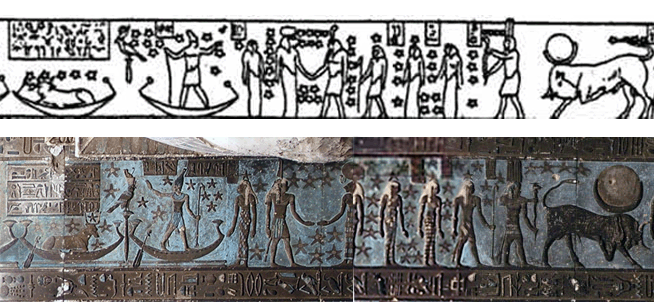 comparison between Bentley drawing and actual rectangular zodiac