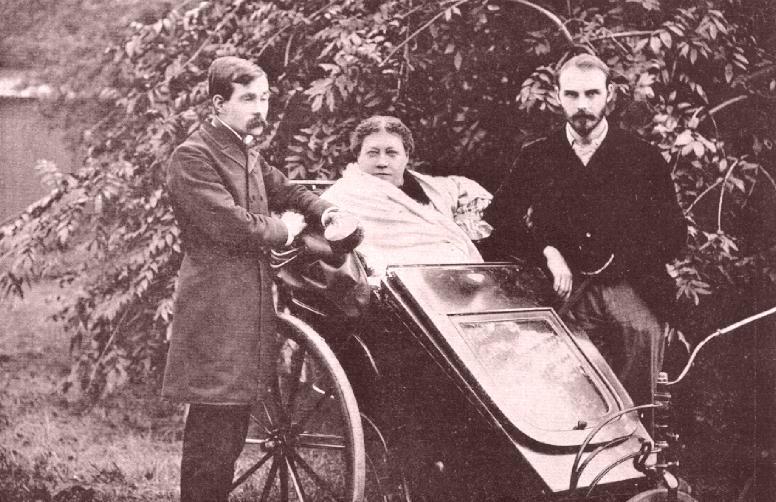 H.P. Blavatsky with James Pryse (left) and G.R.S. Mead, London, 1890.